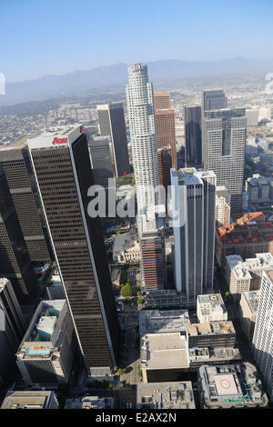 United States, California, Los Angeles, du centre-ville de gratte-ciel (vue aérienne) Banque D'Images