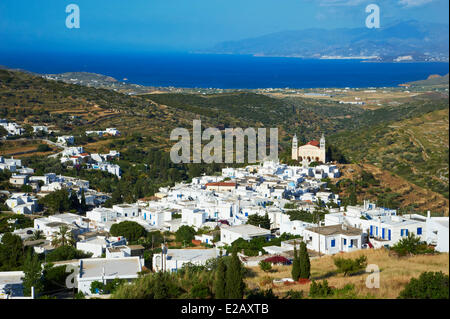 Grèce, les Cyclades, l'île de Paros, Lefkes, village traditionnel Banque D'Images