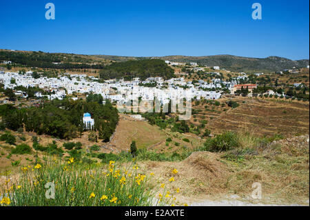 Grèce, les Cyclades, l'île de Paros, Lefkes, village traditionnel Banque D'Images