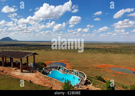 Au Kenya, le parc national de Tsavo Est, vue générale de la loge de safari de Voi Banque D'Images