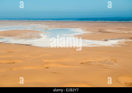 La Namibie, Désert du Namib, Skeleton Coast (vue aérienne) Banque D'Images