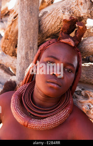 La Namibie, Skeleton Coast National Park, femme Himba Banque D'Images