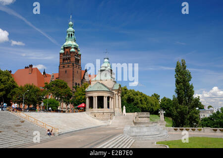 La Pologne, la Poméranie occidentale, Szczecin, remparts de Chrobry (Boleslaw I le Brave, le premier roi de Pologne, Boleslas Chrobry J), Banque D'Images