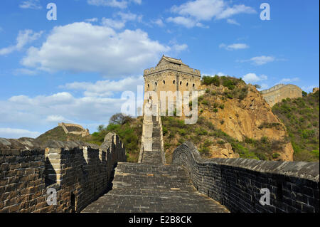 Chine, province de Hebei, Grande Muraille de Chine, inscrite au Patrimoine Mondial de l'UNESCO, section Jinshanling Banque D'Images
