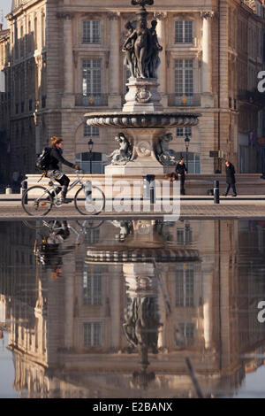France, Gironde, Bordeaux, zone classée au Patrimoine Mondial de l'UNESCO, Place de la Bourse Banque D'Images