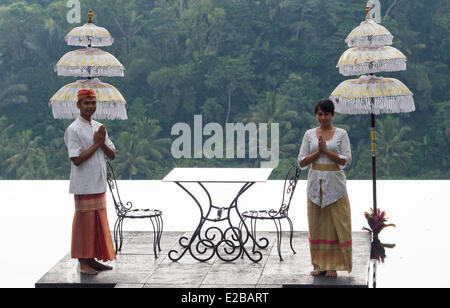 L'INDONÉSIE, Bali, Ubud, le Kupu Kupu Barong Hotel Banque D'Images