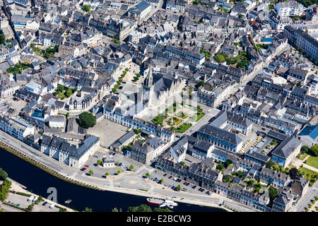France, vallée du Blavet, Morbihan, Pontivy (vue aérienne) Banque D'Images