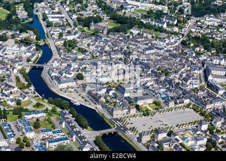 France, vallée du Blavet, Morbihan, Pontivy (vue aérienne) Banque D'Images