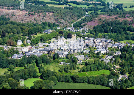 France, Morbihan, Rochefort en Terre, étiqueté Les Plus Beaux Villages de France (vue aérienne) Banque D'Images