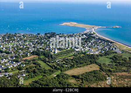 France, Morbihan, presqu'île de Rhuys, Sarzeau, Pointe de Penvins (vue aérienne) Banque D'Images