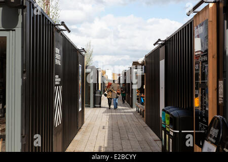 Royaume-uni, Londres, Boxpark Shoreditch, centre commercial à la mode situé dans des conteneurs Banque D'Images