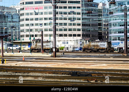 Amtrak SW1000R Pas de locomotives locomotive 796 & 798, Union Station, Washington, DC Banque D'Images