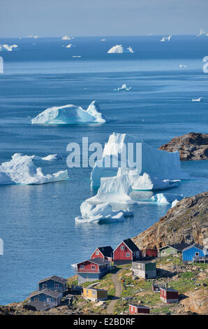 Le Groenland, baie de Baffin, Nuussuaq village Banque D'Images