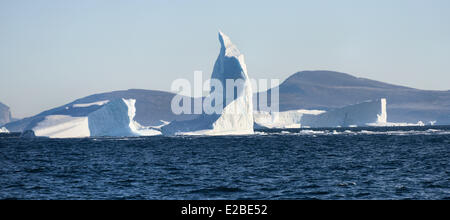 Le Groenland, baie de Melville, environs de Red Head, Icebergs Banque D'Images