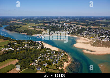 France, Morbihan, le Pouldu, la Laita (vue aérienne) Banque D'Images