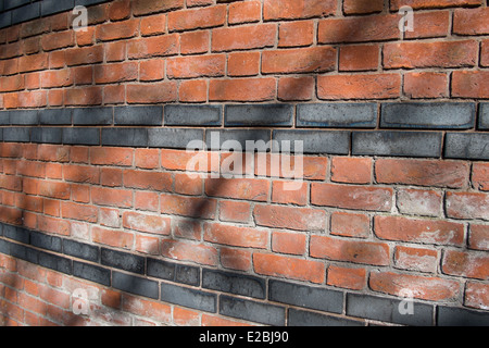 Ombre sur un mur de briques Banque D'Images