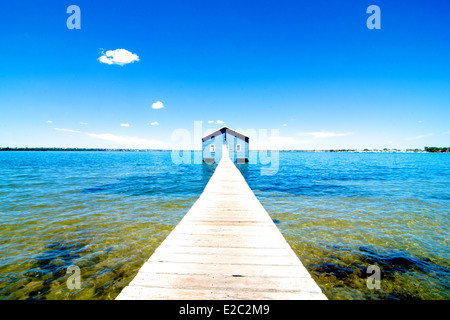 Le bord de Crawley Boatshed est un site reconnu et fréquemment photographiés à Crawley, une banlieue de Perth en W de l'Australie. Banque D'Images