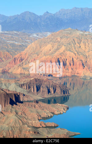 La Chine, le Qinghai, Amdo, fleuve Jaune, Li Jia Xia lake Banque D'Images