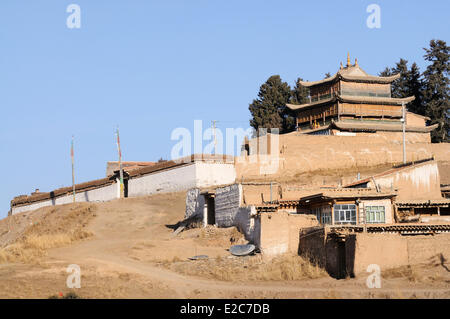 La Chine, la Province de Qinghai, Amdo, Tongren (Rebkong) comté, Tashi Kyil monastery Banque D'Images