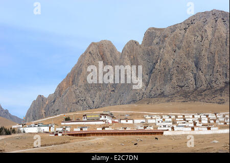 La Chine, la province de Gansu, l'Amdo, le comté de Xiahe, ville Ganjia Banque D'Images