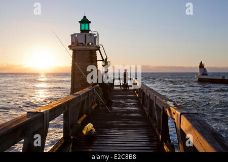 France, Landes, Golfe de Gascogne, Capbreton, Hossegor pier, la jetée du port de Capbreton Banque D'Images