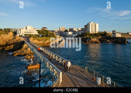 France, Pyrénées Atlantiques, Biarritz, vue depuis le rocher de la vierge Banque D'Images