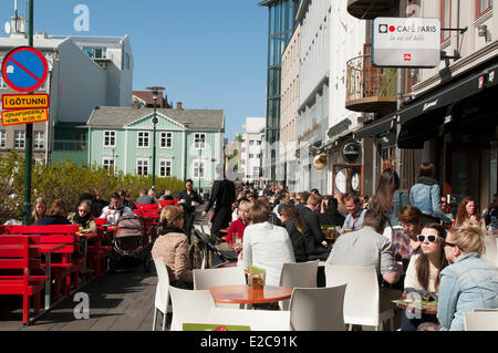 L'Islande, Reykjavik, Austurvollur square Banque D'Images