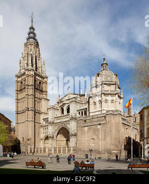 L'Espagne, Castille La Mancha, Toledo, centre historique classé au Patrimoine Mondial par l'UNESCO, la cathédrale du 13e siècle Banque D'Images