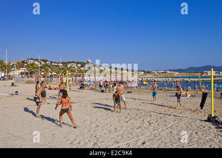 La France, Var, Bandol, Six Fours les plages, la plage de la Frégate Banque D'Images