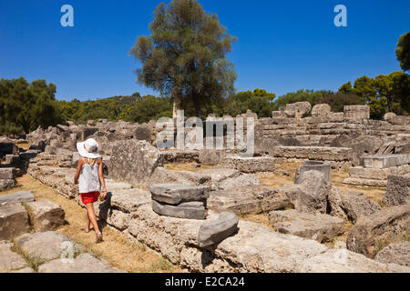 La Grèce, Péloponnèse, site archéologique d'Olympie, inscrite au Patrimoine Mondial de l'UNESCO Banque D'Images