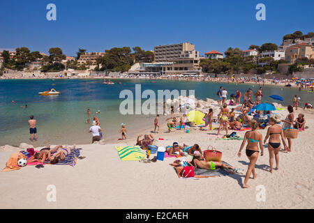 La France, Var, Bandol, plage de Renecros Banque D'Images