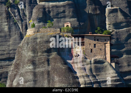 La Grèce, la Thessalie, monastères des Météores complexe, inscrite au Patrimoine Mondial de l'UNESCO, monastère d'Agios Nikolaos Banque D'Images
