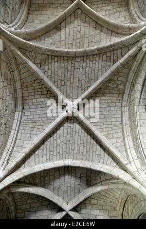 La France, Hérault, Serignan, Notre Dame de Grace collégiale du 10ème siècle, des voûtes en arc Banque D'Images