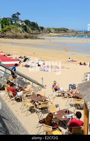 La France, de l'Ille et Vilaine, Côte d'Emeraude, Saint Lunaire, la plage Banque D'Images