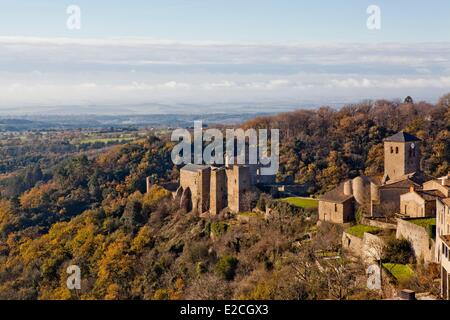 La France, l'Aude, la Montagne Noire (Black Mountain), Saissac, château cathare de Saissac Banque D'Images