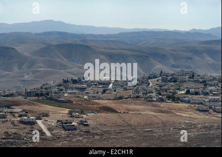 La Palestine, Cisjordanie (territoire contesté), la région de Bethléem, ville de Za'tara donnant sur le désert de Judée Banque D'Images