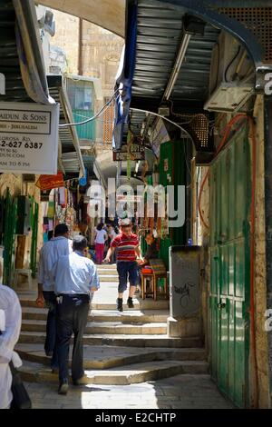 Israël, Jérusalem, ville sainte, de la vieille ville inscrite au Patrimoine Mondial de l'UNESCO, la Via Dolorosa, le quartier musulman Banque D'Images