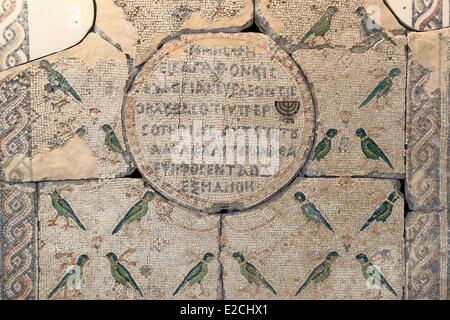 Israël, Jérusalem, Guivat Ram District, Musée d'Israël, de l'allée menant au musée d'archéologie, Odysseus et le Nil, sol de mosaïque de la maison de Leontis dans Beth Shean datant du 6ème siècle EC Banque D'Images