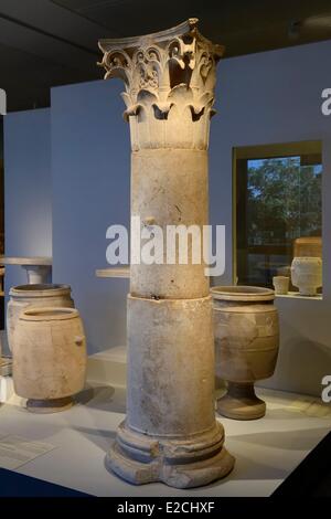 Israël, Jérusalem, Guivat Ram District, Musée d'Israël, ministère de l'archéologie, de chapiteau corinthien 1 siècle avant notre ère Banque D'Images