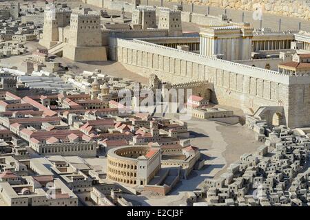 Israël, Jérusalem, Guivat Ram District, Musée d'Israël, le modèle de Jérusalem à l'époque du Second Temple construit par Hérode le Grand, Banque D'Images