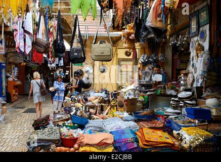 Israël, quartier Nord, la Galilée, Acre (Akko), vieille ville, classée au Patrimoine Mondial de l'UNESCO, le bazar et Market Street Banque D'Images