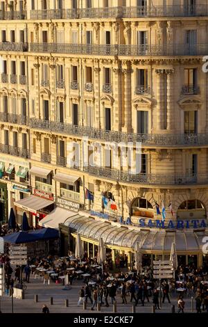 France Bouches du Rhône Marseille capitale européenne de la culture 2013 Vieux Port Port dock journée d'ouverture brasserie La Samaritaine Banque D'Images