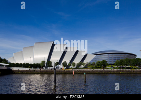 SECC et SSE Hydro Arena de Glasgow sur la rivière Clyde Banque D'Images