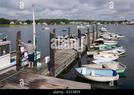 United States Maine Kennebunkport Cape Porpoise Cape pier Banque D'Images