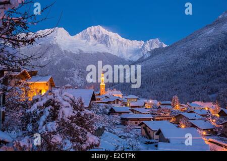 France Savoie Bozel Tarentaise Massif de la Vanoise vue sur la Becca Motta 3043m et le Grand Bec 3403m Banque D'Images