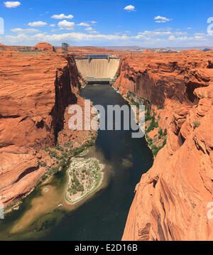 United States Arizona Glen Canyon National Recreation Aera près de page Colorado river et le barrage de Glen Canyon avec Lake Powell Banque D'Images