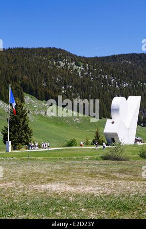 France Haute Savoie Glieres monument national de la résistance du plateau fait par Emile Gilioli Banque D'Images
