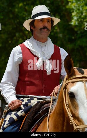 La province de Buenos Aires Argentine San Antonio de Areco Tradition festival (Dia de Tradicion) gaucho à cheval dans Banque D'Images