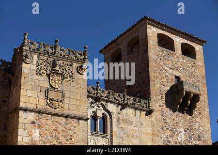 Espagne Estrémadure Caceres vieille ville classée au Patrimoine Mondial de l'UNESCO Los Golfines de Abajo Palace Banque D'Images