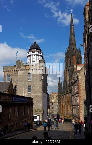 Royaume-uni Ecosse Edimbourg inscrite au Patrimoine Mondial de l'UNESCO Castelhill Lawnmarket High Street Banque D'Images